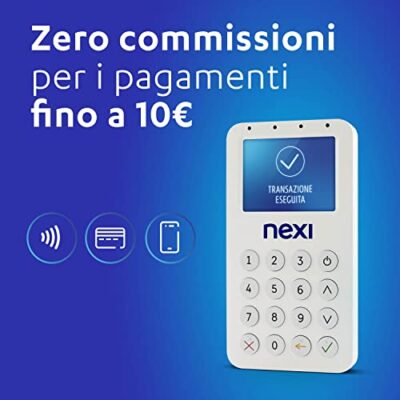 Nexi Mobile Pos - Pos Portatile Contactless, Lettore Elettronico Portatile per Pagamenti con Bancomat, Carta di Credito, Prepagata, Apple Pay e Google Pay - Firma Digitale con App Nexi Mobile, BP-55 - immagine 3