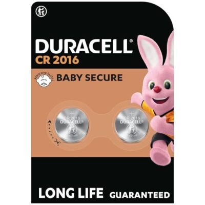 Duracell Batterie a moneta al litio 2016 da 3V (confezione da 2) - Lunga durata garantita - Tecnologia Baby Secure - Pila per chiavi auto, piccoli telecomandi smart, orologi fitness