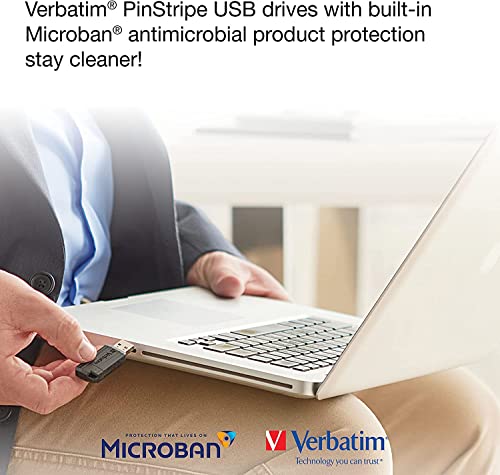 Verbatim 49064 Pendrive Unità USB PinStripe da 32 GB, Nera - immagine 4