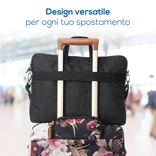 VulTech SC-1560 Borsa per Notebook 15.6”,Slim con Vano pc Imbottito, Maniglie e Tasca Esterna, Tracolla rimovibile e regolabile - immagine 3